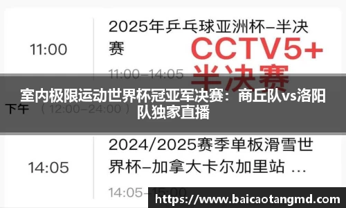 室内极限运动世界杯冠亚军决赛：商丘队vs洛阳队独家直播